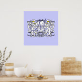 Poster Cœur de vœu de mariage monogramme (Cuisine)