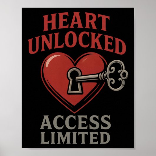 Poster Cœur Débloqué Accès Clé Romantique Limitée Amour V (Devant)