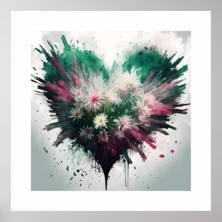 Poster Coeur des fleurs