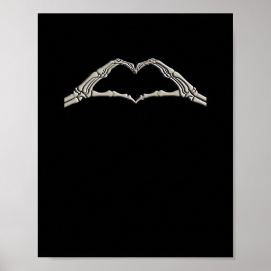 Poster Coeur des mains osseuses actif (Devant)