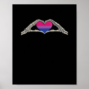Poster Coeur des mains osseuses Goth bisexuel