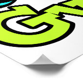 Poster Coeur des yeux lumineux J'aime la salle de gym (Coin)