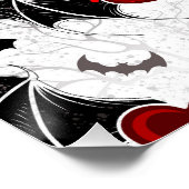 Poster Coeur d'Halloween avec ailes de chauve-souris noir (Coin)