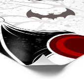 Poster Coeur d'Halloween avec ailes de chauve-souris noir (Coin)