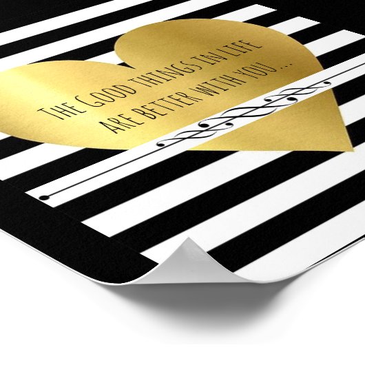 Poster Coeur d'or avec devis (Coin)