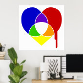 Poster coeur du graphique en couleurs (Bureau à domicile)