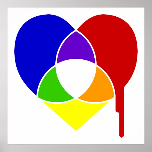 Poster coeur du graphique en couleurs (Devant)