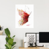 Poster coeur du papillon (Bureau à domicile)