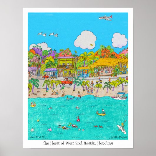 Poster Coeur du West End #3, Roatan, Honduras (Devant)