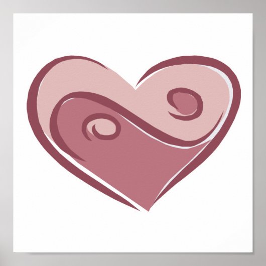 Poster coeur du yin yang (Devant)