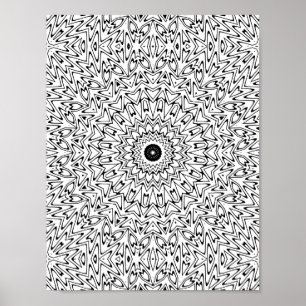 Poster Cœur Électrique Zigzag Explosion de Kaléidoscope M