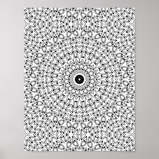 Poster Cœur Électrique Zigzag Explosion de Kaléidoscope M (Devant)