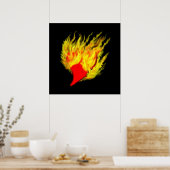 Poster Coeur en flammes (Cuisine)