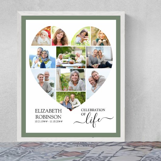 Poster Coeur en forme 11 Photo Collage Célébration de la 