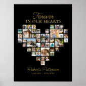 Poster Coeur en forme 48 Photo Collage funéraire Bienvenu (Devant)