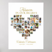 Poster Coeur en forme 48 Photo Collage funéraire Bienvenu (Devant)