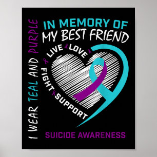 Poster Coeur En Mémoire Du Meilleur Ami Sensibilisation A