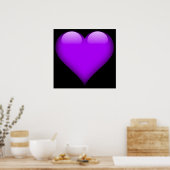 Poster Coeur en verre violet personnalisable (Cuisine)