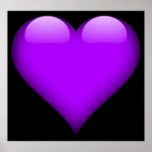 Poster Coeur en verre violet personnalisable