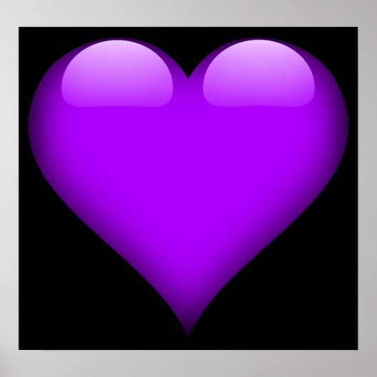Poster Coeur en verre violet personnalisable (Devant)