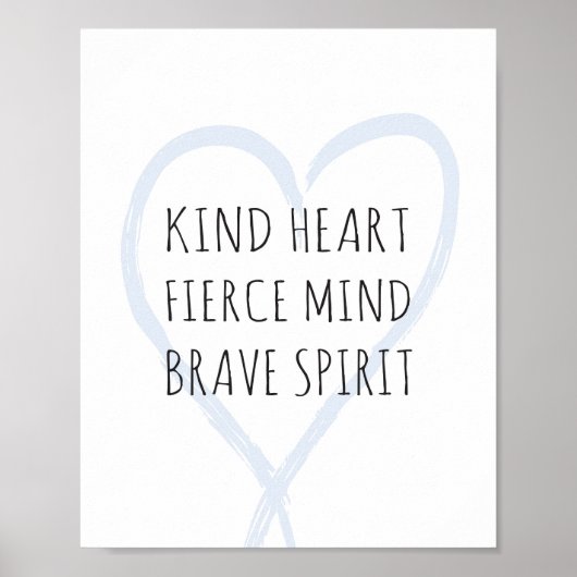 Poster Coeur, Esprit Fierce, Esprit Courageux (Devant)