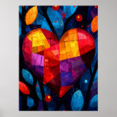 Poster Coeur expressionniste Abstrait - Art Vibrant (Devant)