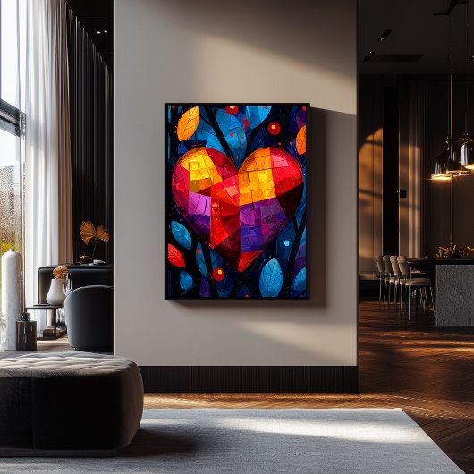 Poster Coeur expressionniste Abstrait - Art Vibrant