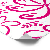 Poster Coeur floral en blanc rose avec nom (Coin)