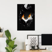 Poster Coeur foncé en feu (Bureau à domicile)