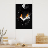 Poster Coeur foncé en feu (Cuisine)