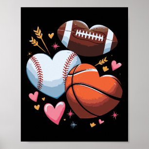 Poster Coeur Football Sketll Vendre Valentines Day Boys M