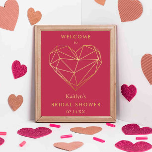 Poster Coeur géométrique Fête des mariées de la Saint Val