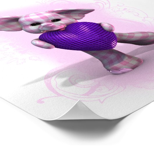 Poster Coeur gras ~ Fille (Coin)