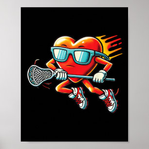 Poster Coeur Jouer Lacrosse Drôle Lacrosse Joueur Valen