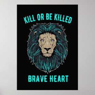 Poster Coeur Lion brave