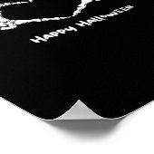 Poster Coeur main squelette éffrayant avec "Happy Hallowe (Coin)