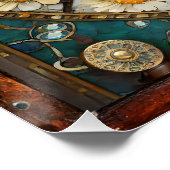 Poster Coeur mécanique série anatomique Steampunk (Coin)