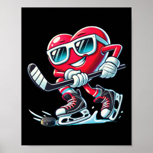 Poster Coeur Mignon Jouant au Hockey sur Glace Saint-Vale