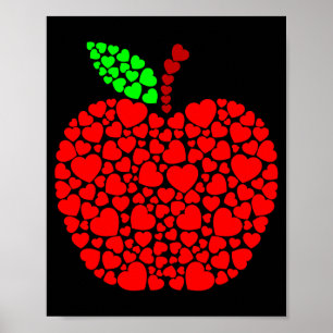 Poster Cœur mignon pomme rouge hommes femmes drôle Valent