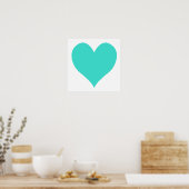 Poster Coeur mignon Turquoise (Cuisine)