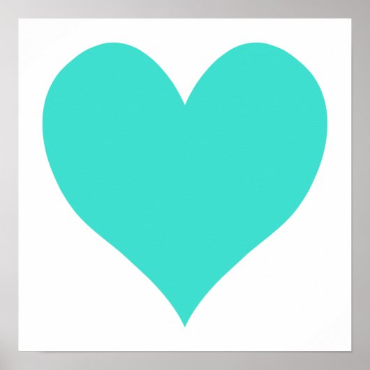 Poster Coeur mignon Turquoise (Devant)