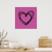 Poster coeur noir 3 (Cuisine)