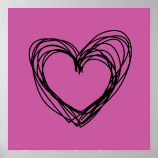 Poster coeur noir 3