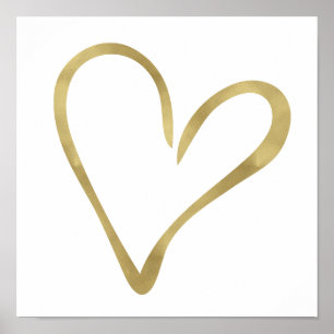 Poster Coeur ouvert II d'or