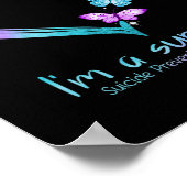 Poster Coeur papillon Je suis un survivant Prévention du (Coin)