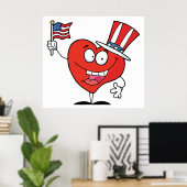 Poster Coeur patriotique américain (Bureau à domicile)