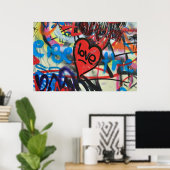 Poster coeur peint (Bureau à domicile)