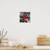 Poster coeur peint en rouge (Cuisine)