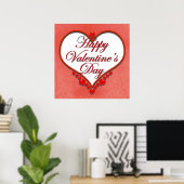 Poster Coeur perlé Valentine (Bureau à domicile)