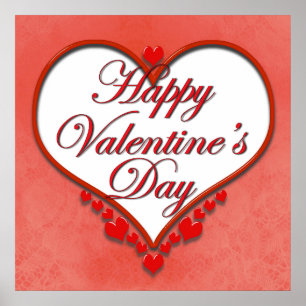 Poster Coeur perlé Valentine